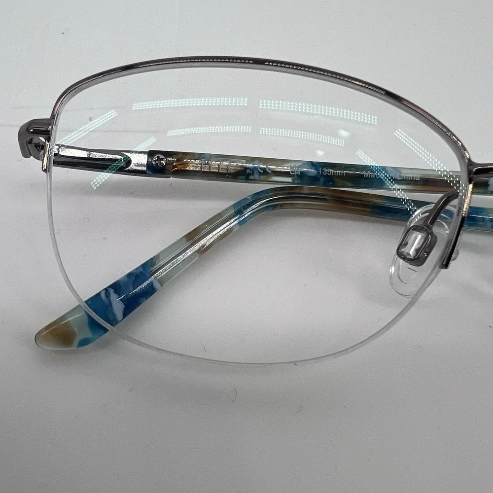 Elle Eyeglasses, Frames Only, EL 13472 BR, 52-17-135, Metal/Plastic, Copper/Blue